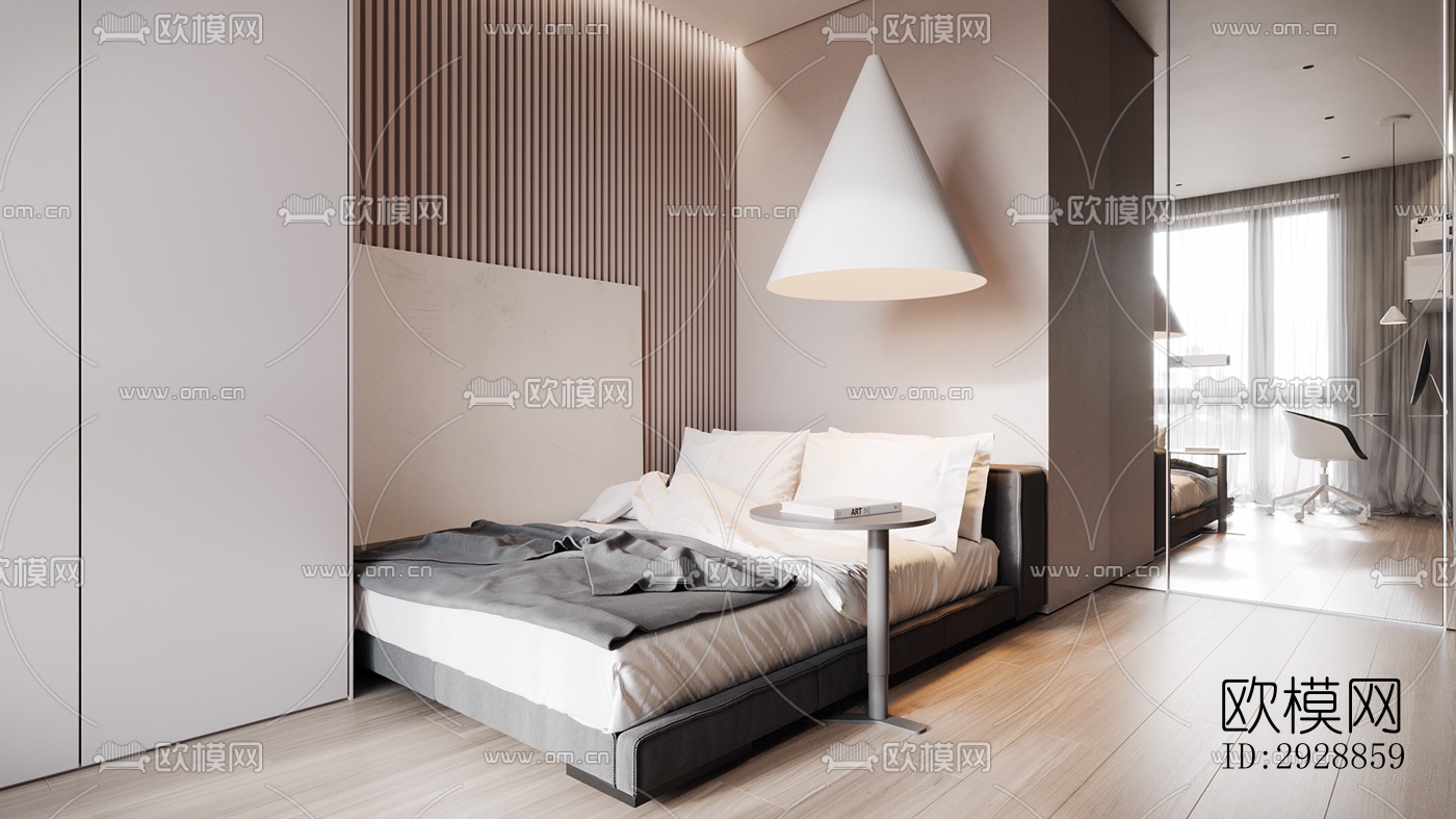 现代平层效果图下载（渲染图3）