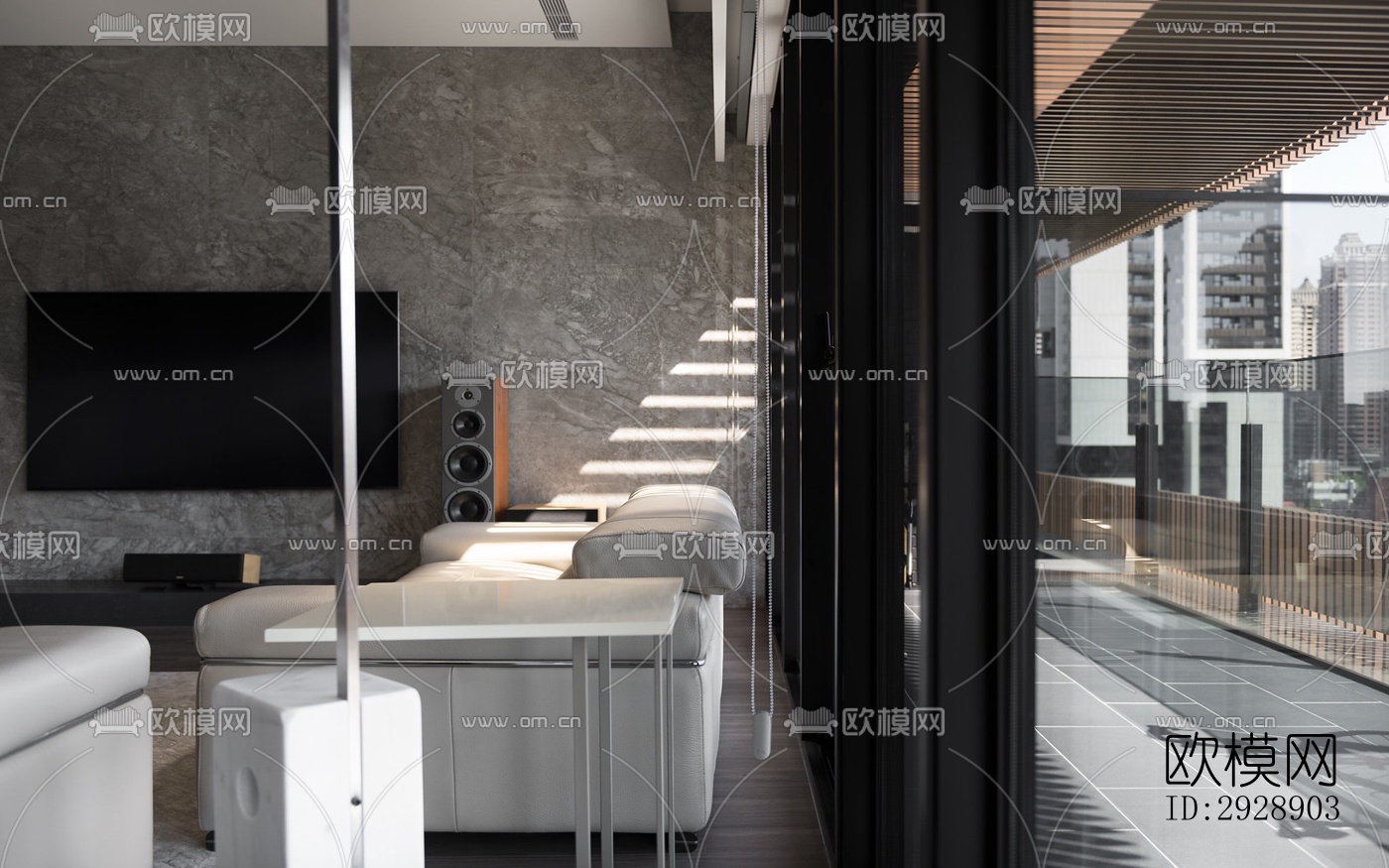 现代平层效果图下载（渲染图16）