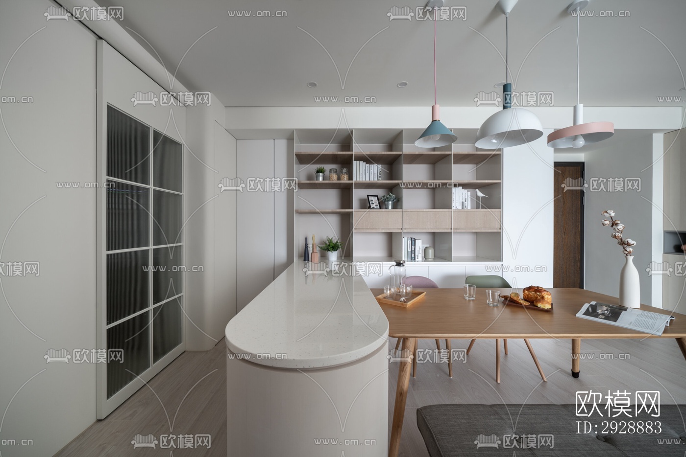 现代平层效果图下载（渲染图7）