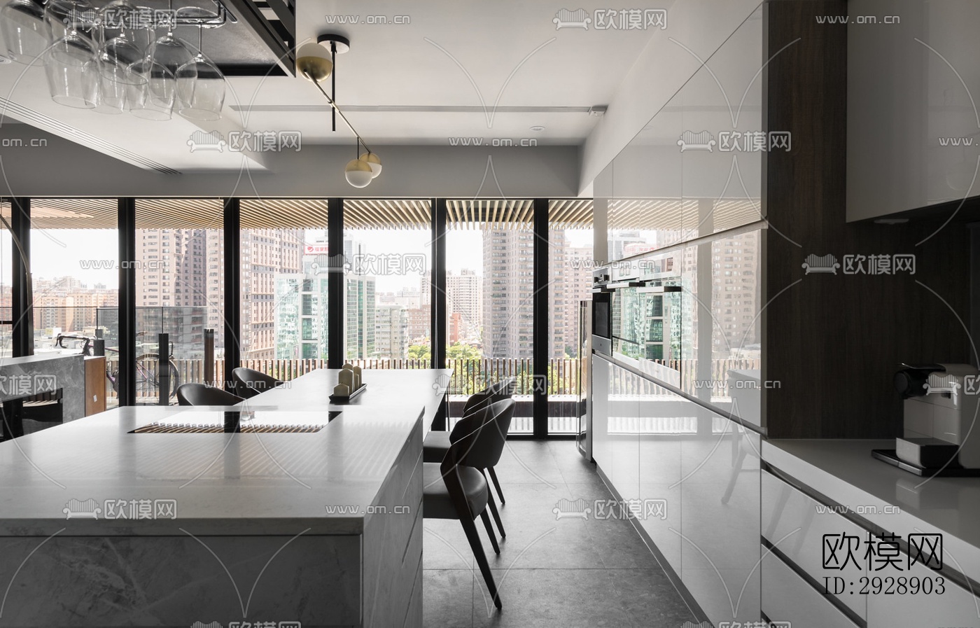 现代平层效果图下载（渲染图15）