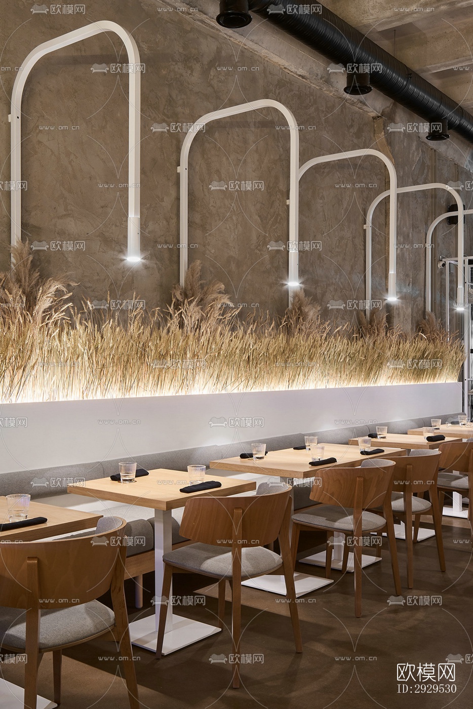 侘寂西餐厅效果图下载（渲染图1）