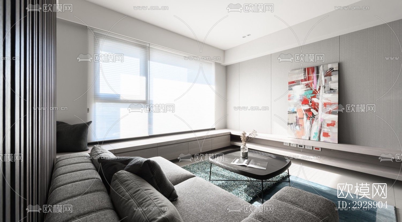 现代平层效果图下载（渲染图11）