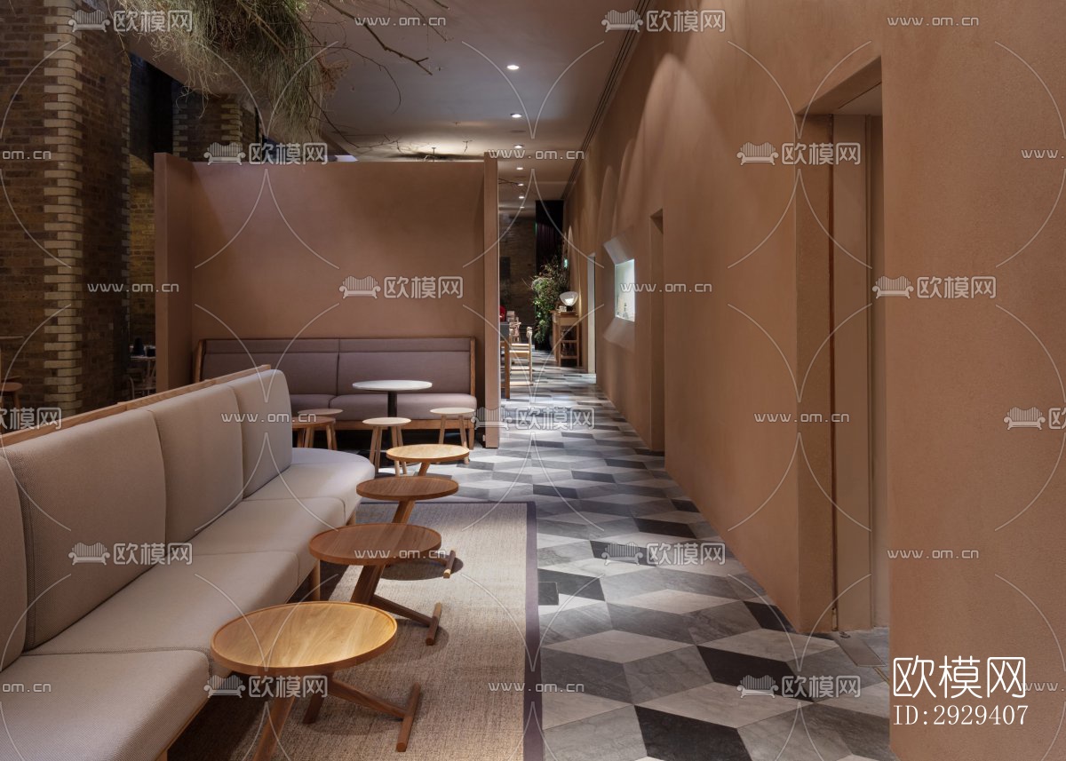 工业风咖啡奶茶效果图下载（渲染图1）