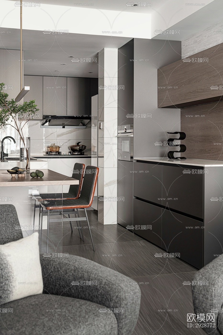 现代平层效果图下载（渲染图4）