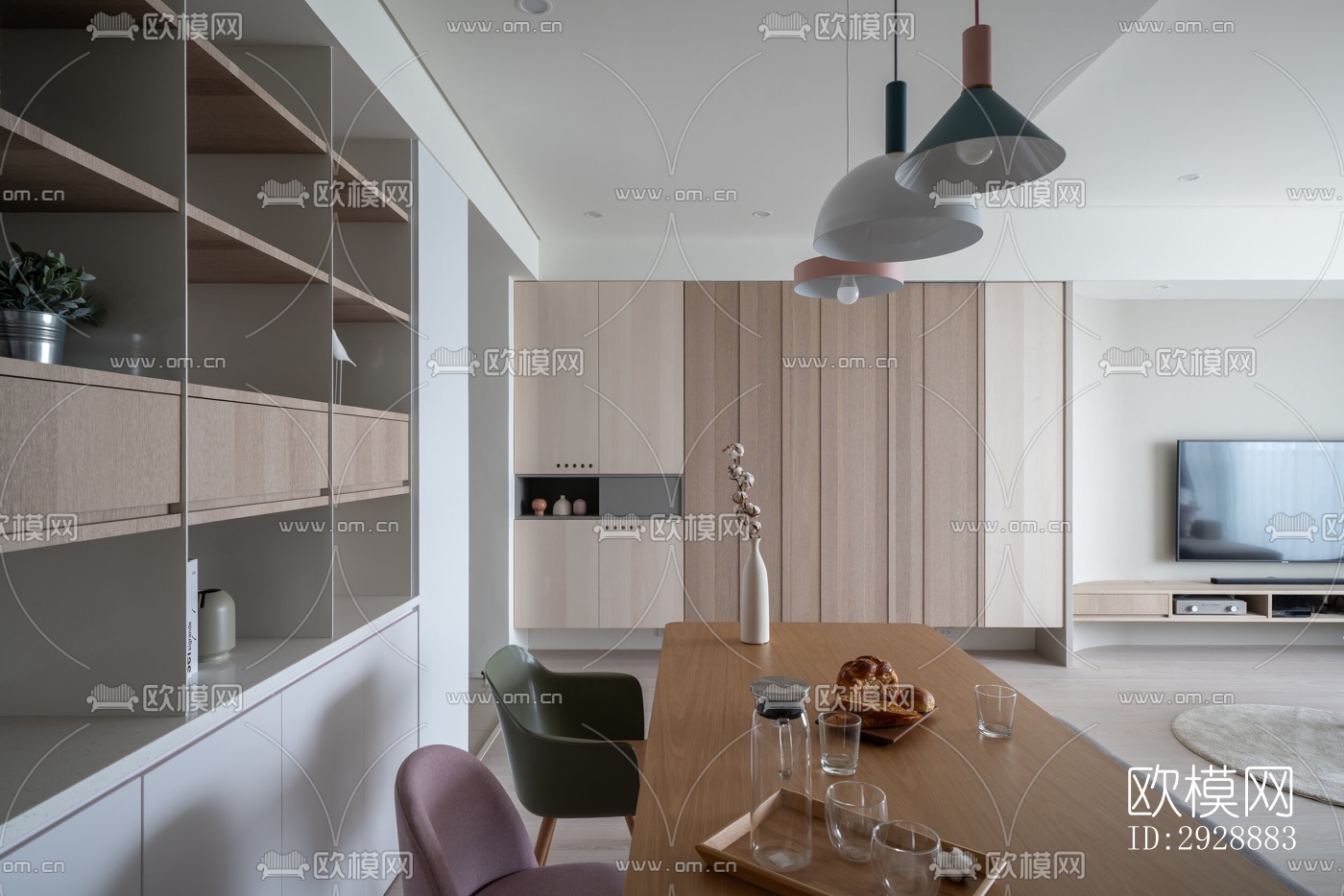 现代平层效果图下载（渲染图9）