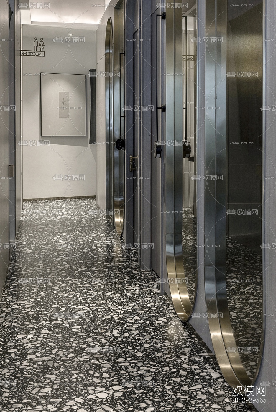 现代西餐厅效果图下载（渲染图1）