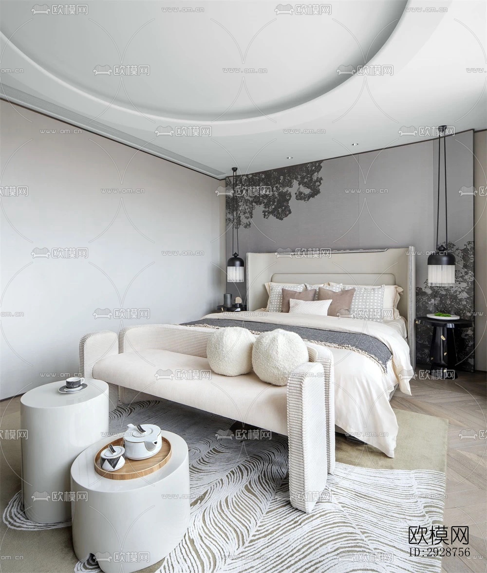 现代平层效果图下载（渲染图9）