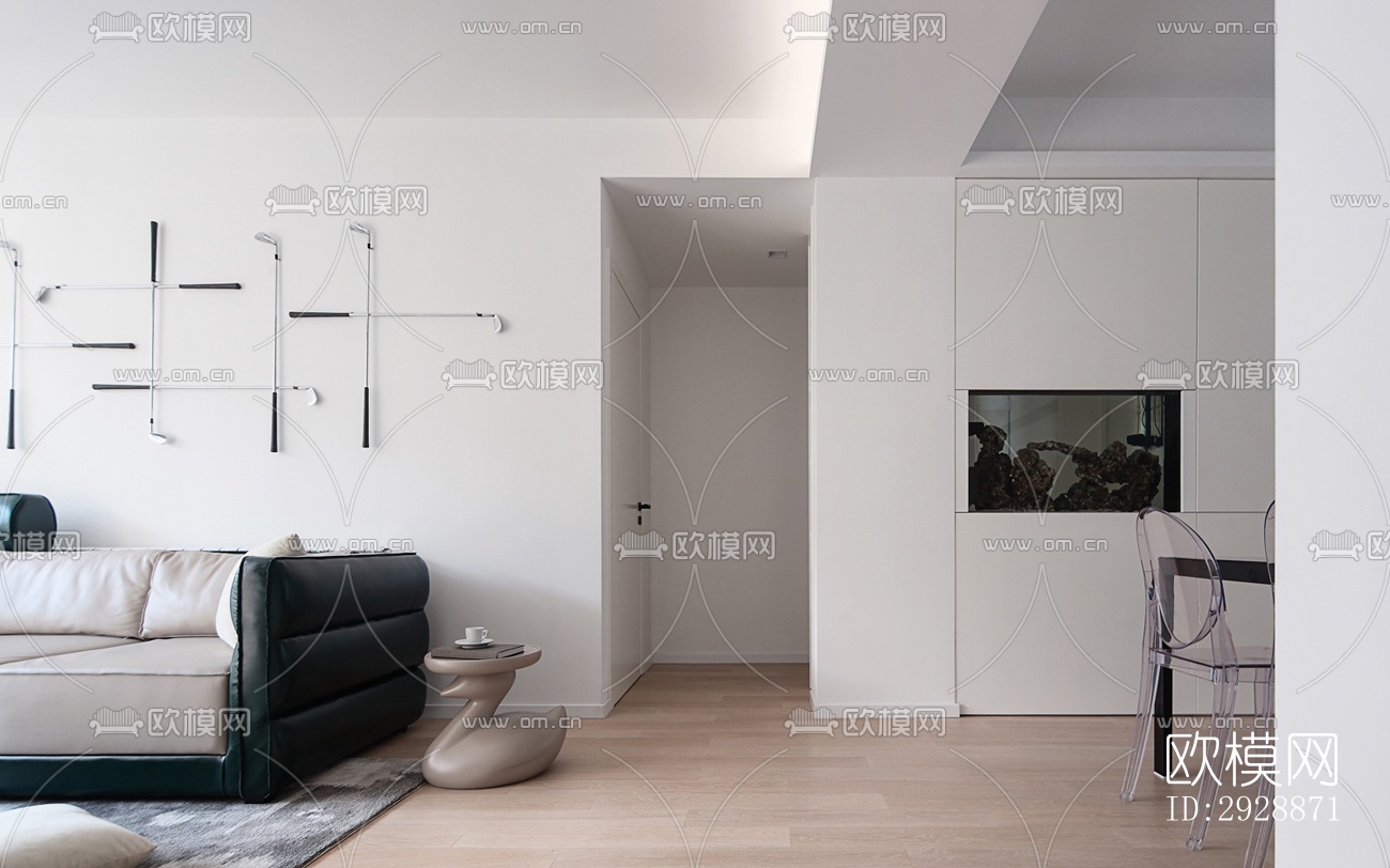 现代平层效果图下载（渲染图2）