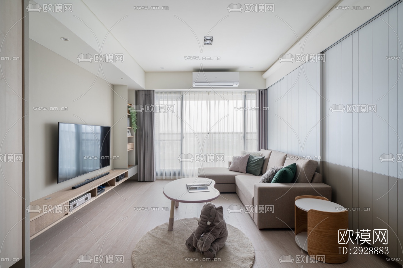 现代平层效果图下载（渲染图4）