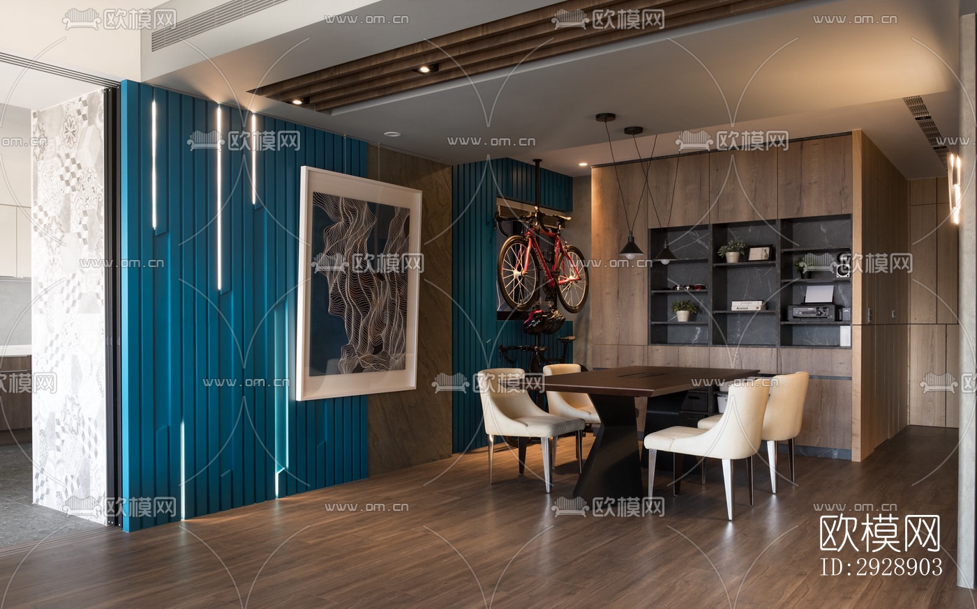 现代平层效果图下载（渲染图19）