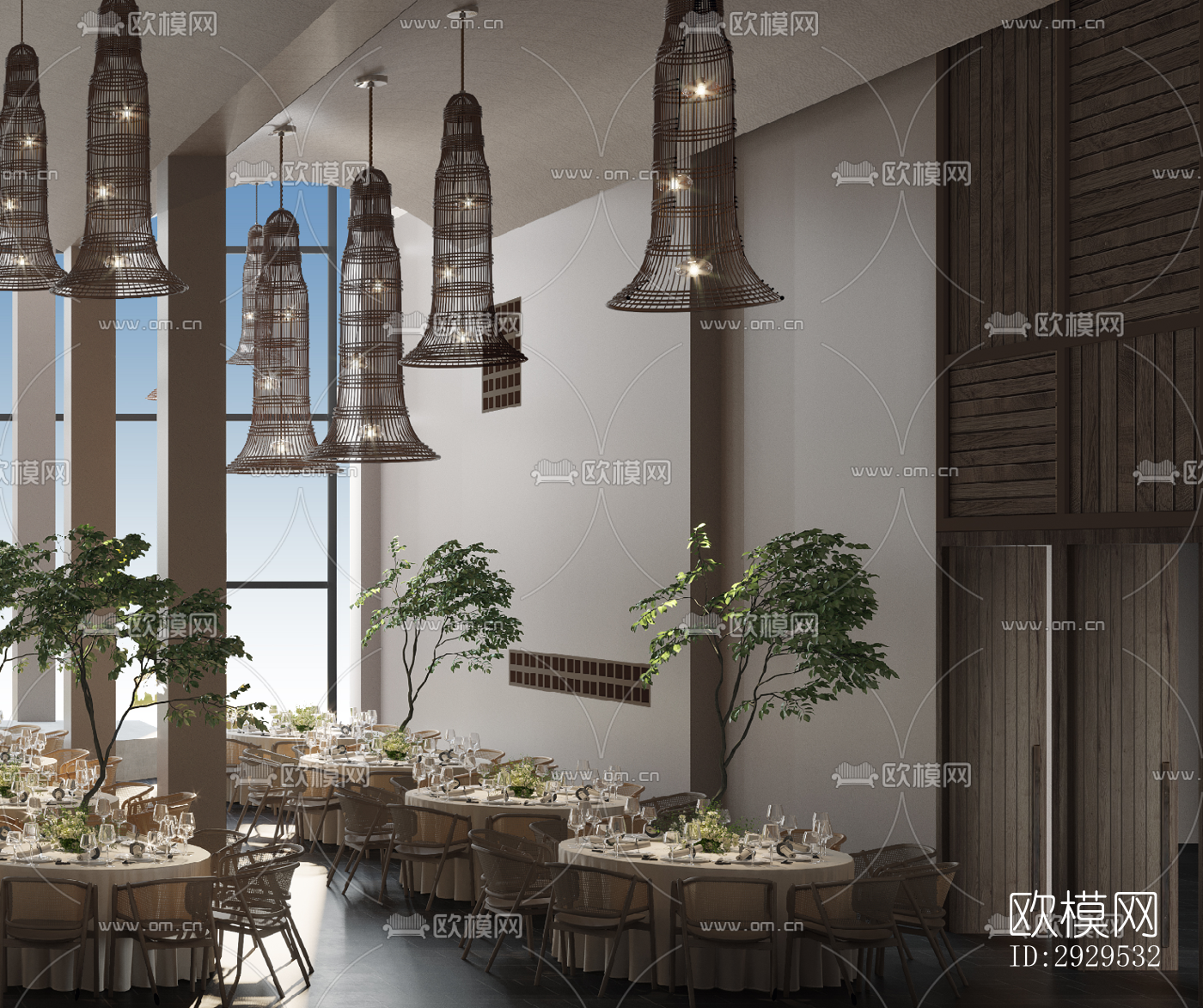 侘寂西餐厅效果图下载（渲染图5）