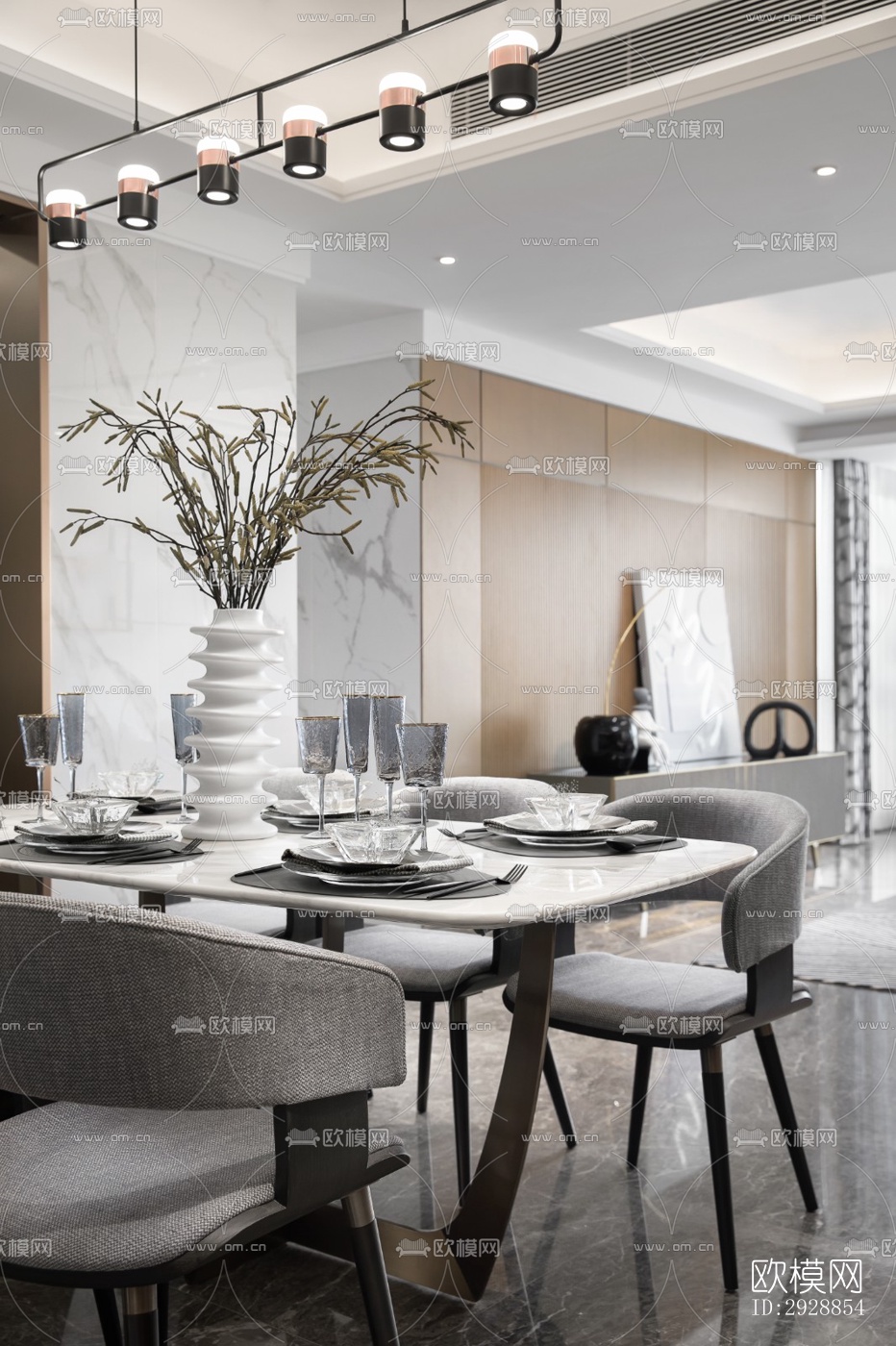 现代平层效果图下载（渲染图17）