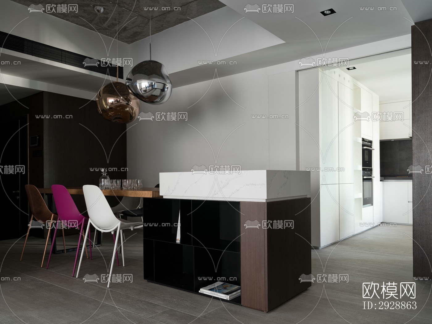 现代平层效果图下载（渲染图14）