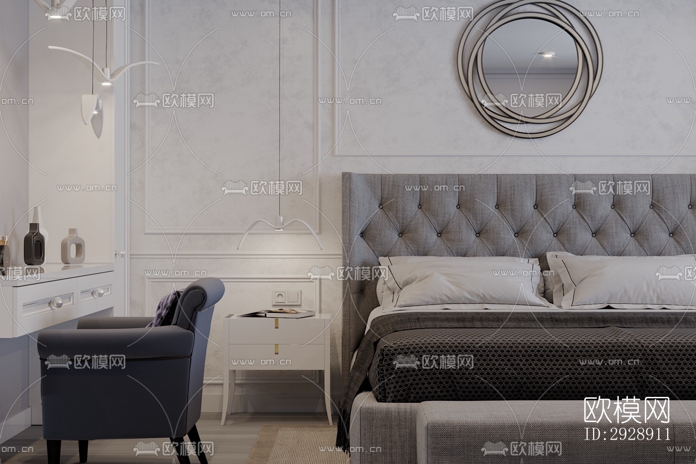 现代平层效果图下载（渲染图2）