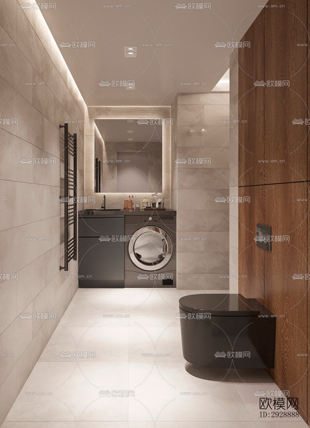 现代平层效果图下载（渲染图12）