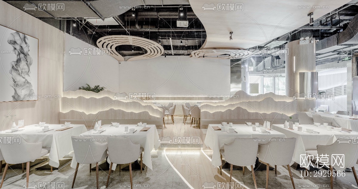 现代西餐厅效果图下载（渲染图8）