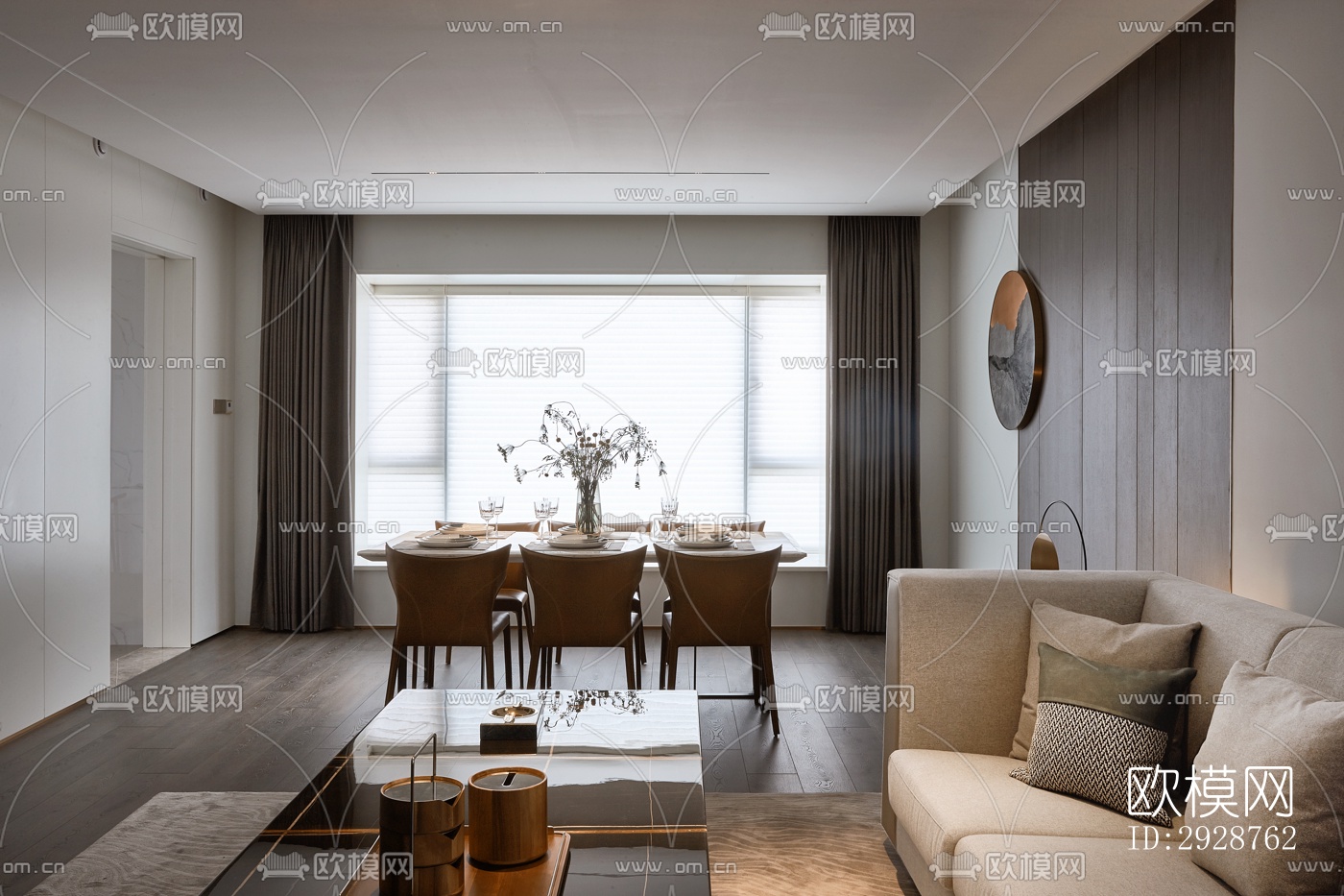 现代平层效果图下载（渲染图11）