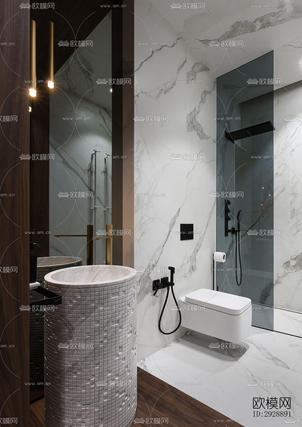 现代平层效果图下载（渲染图18）