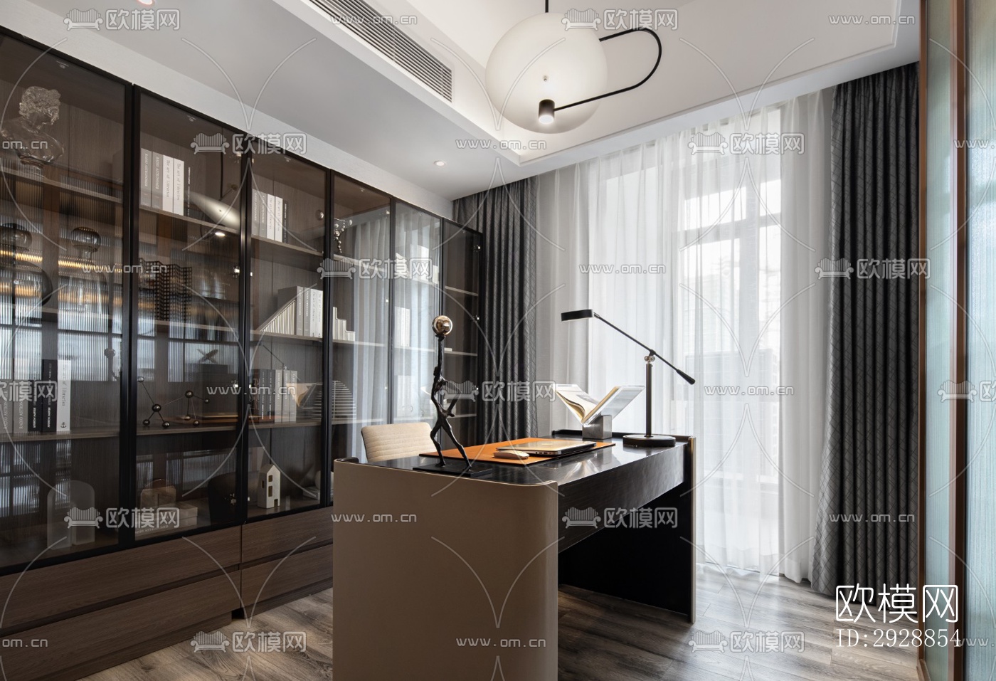 现代平层效果图下载（渲染图7）