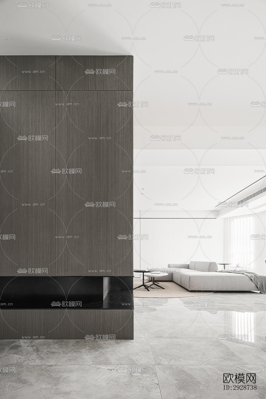 现代平层效果图下载（渲染图1）