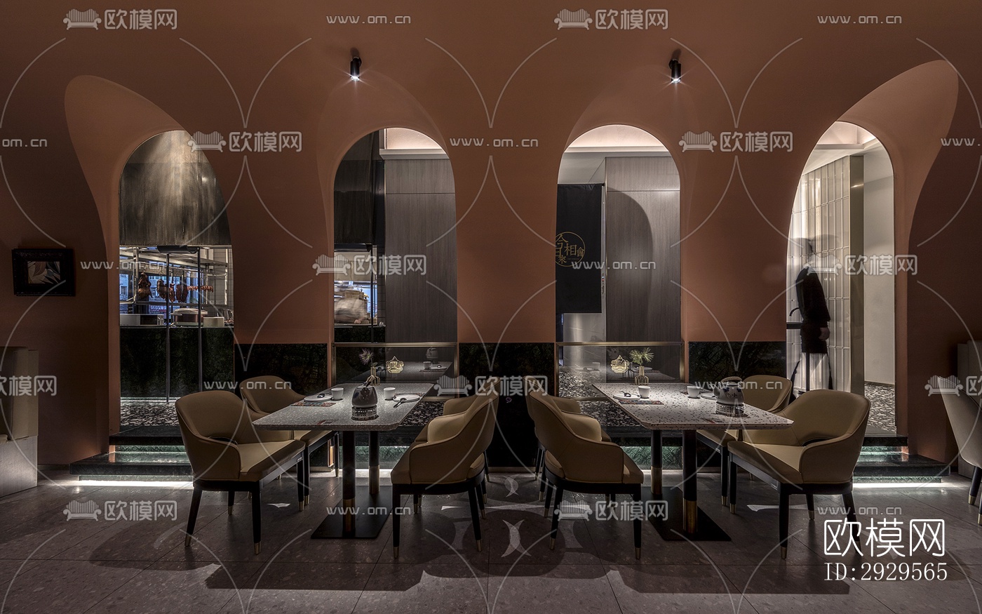 现代西餐厅效果图下载（渲染图16）