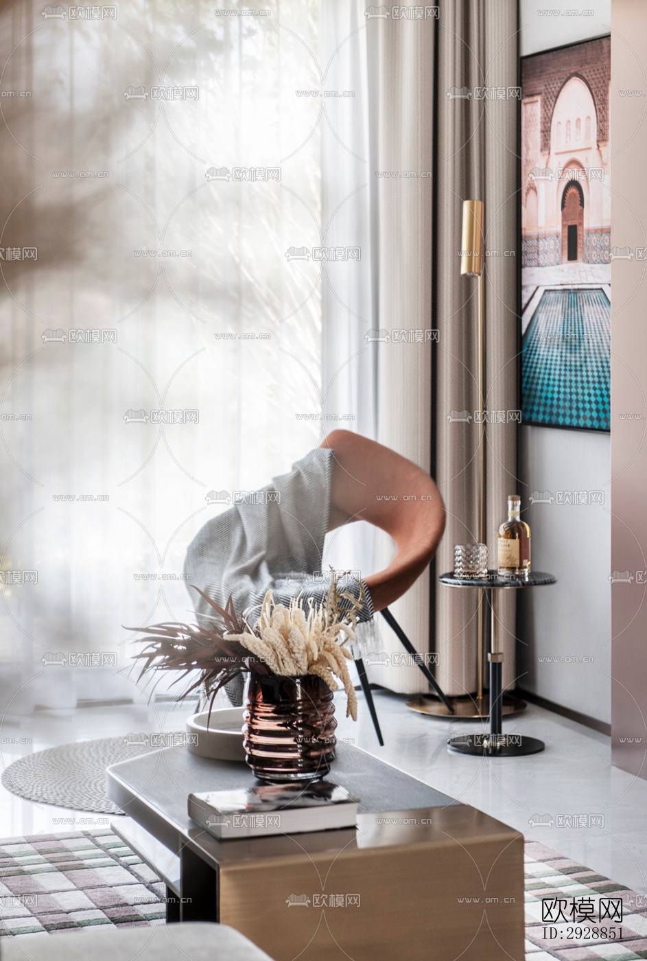 现代平层效果图下载（渲染图14）