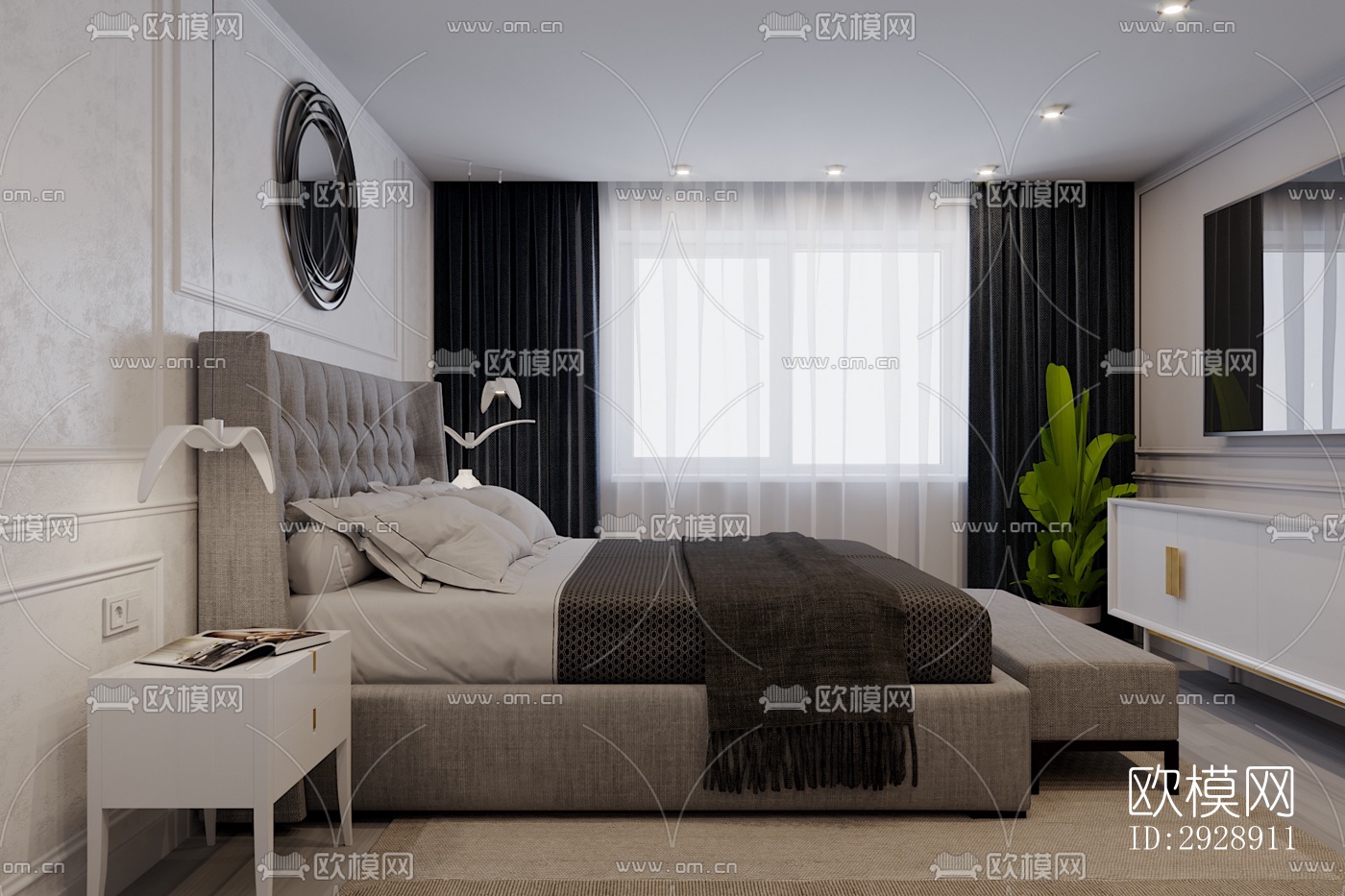 现代平层效果图下载（渲染图3）