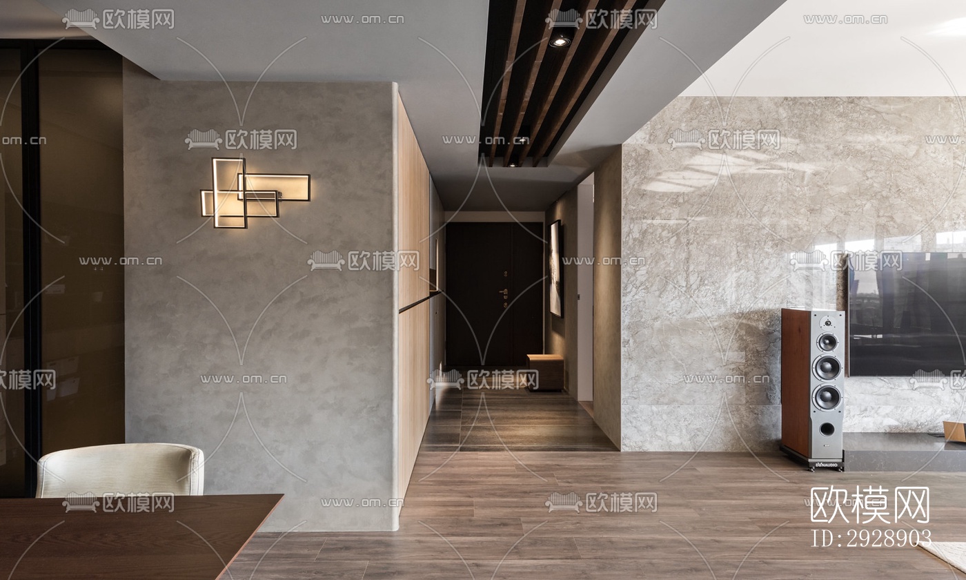 现代平层效果图下载（渲染图17）