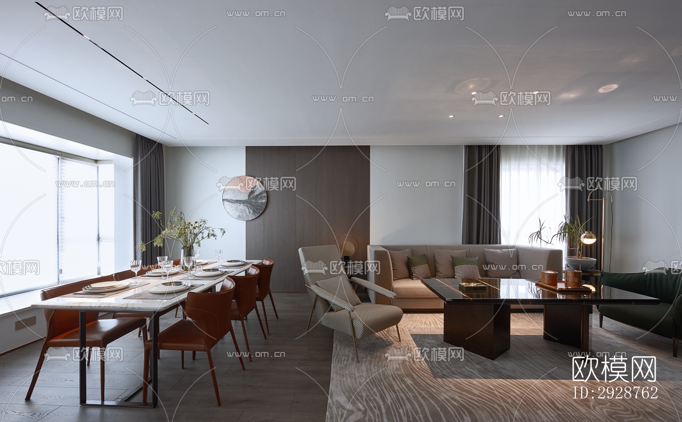 现代平层效果图下载（渲染图10）