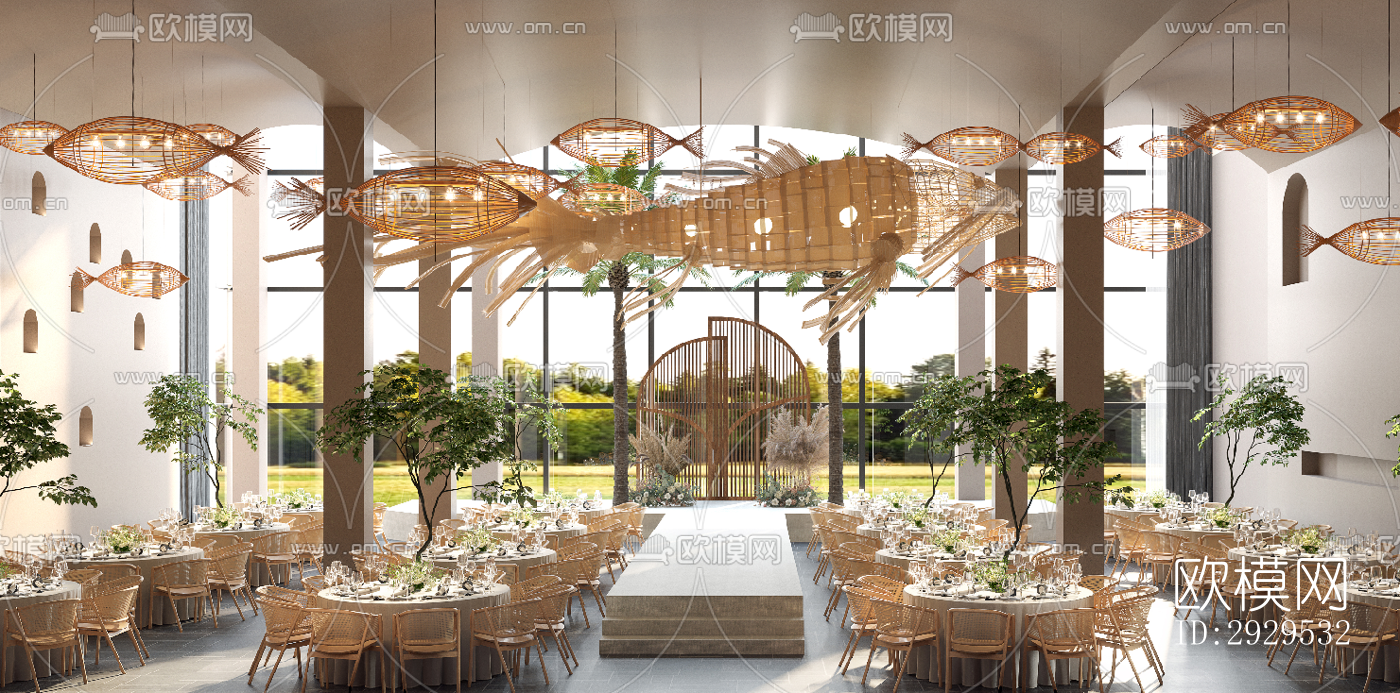 侘寂西餐厅效果图下载（渲染图9）