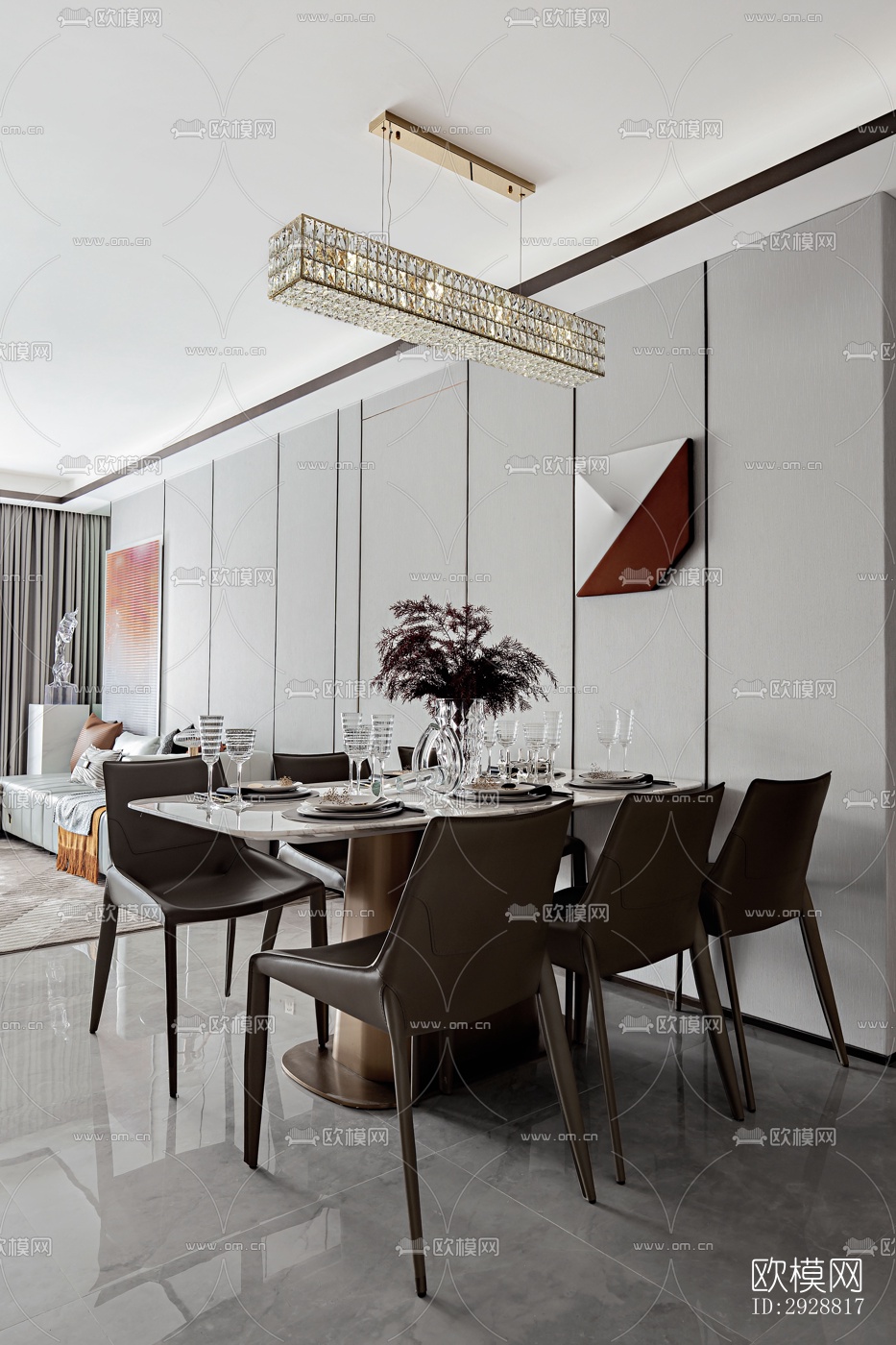 现代平层效果图下载（渲染图11）