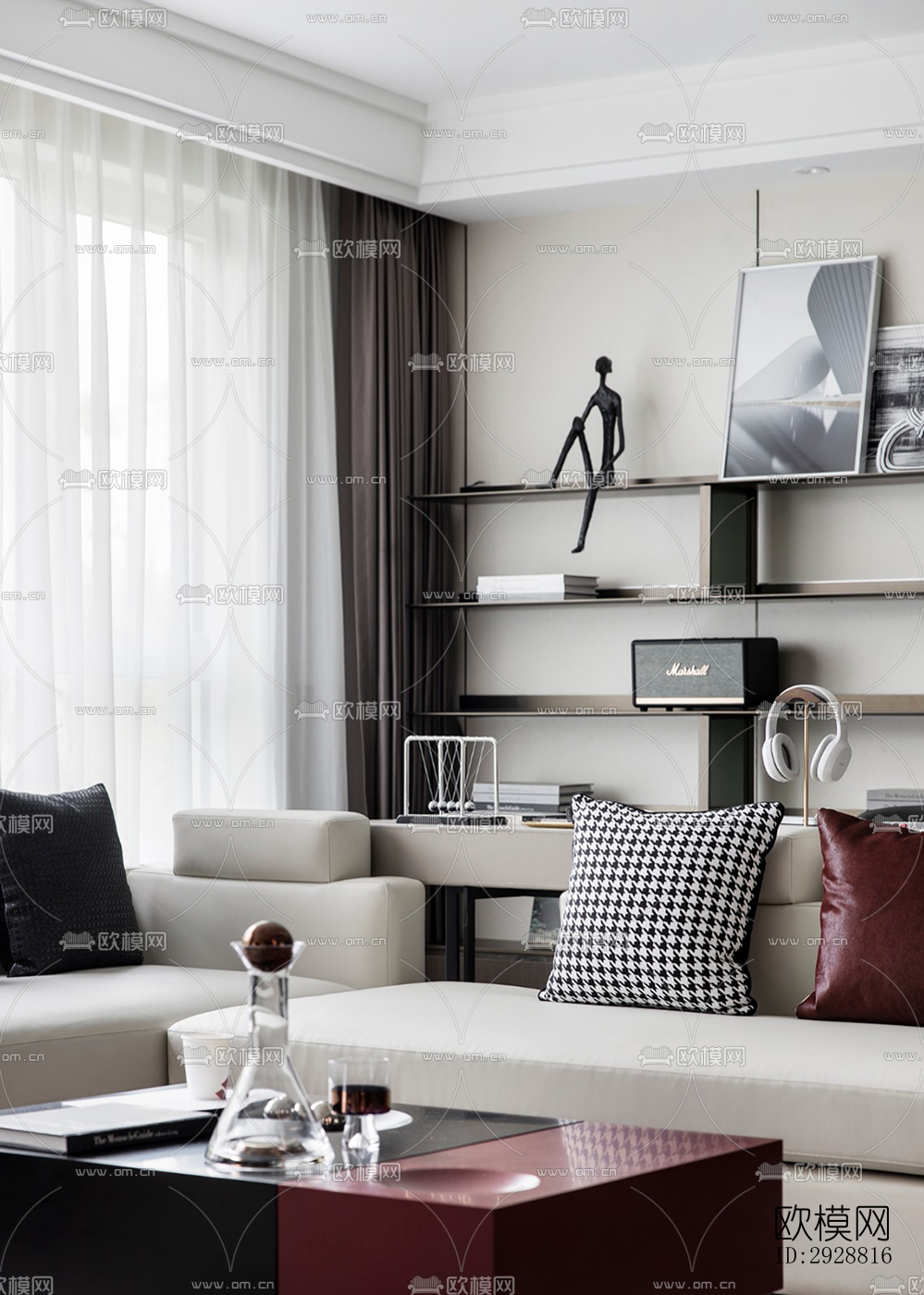 现代平层效果图下载（渲染图15）