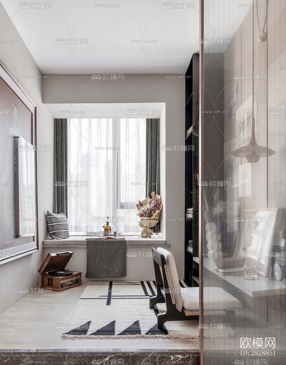 现代平层效果图下载（渲染图5）