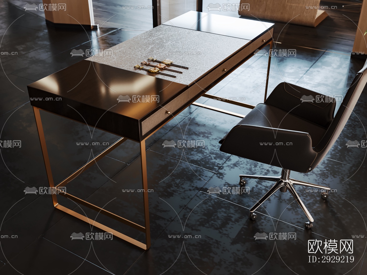 现代经理室效果图下载（渲染图9）