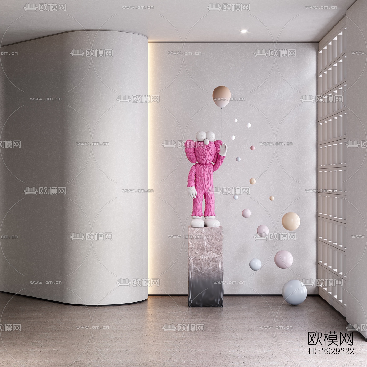 现代经理室效果图下载（渲染图3）