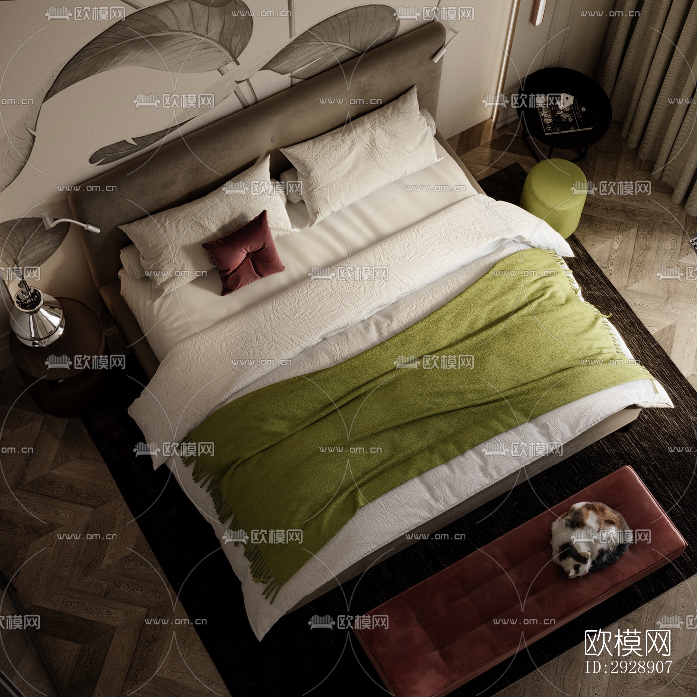 现代平层效果图下载（渲染图15）