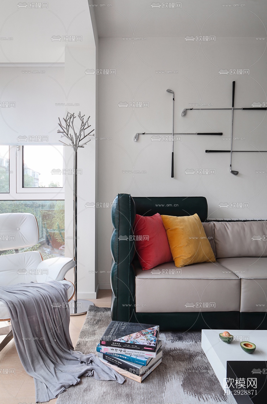 现代平层效果图下载（渲染图13）