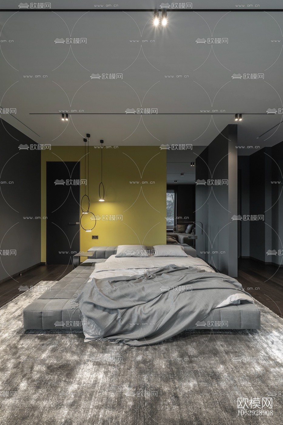 现代平层效果图下载（渲染图8）