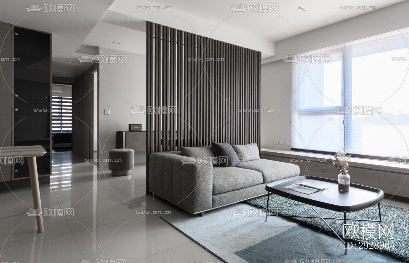 现代平层效果图下载（渲染图9）