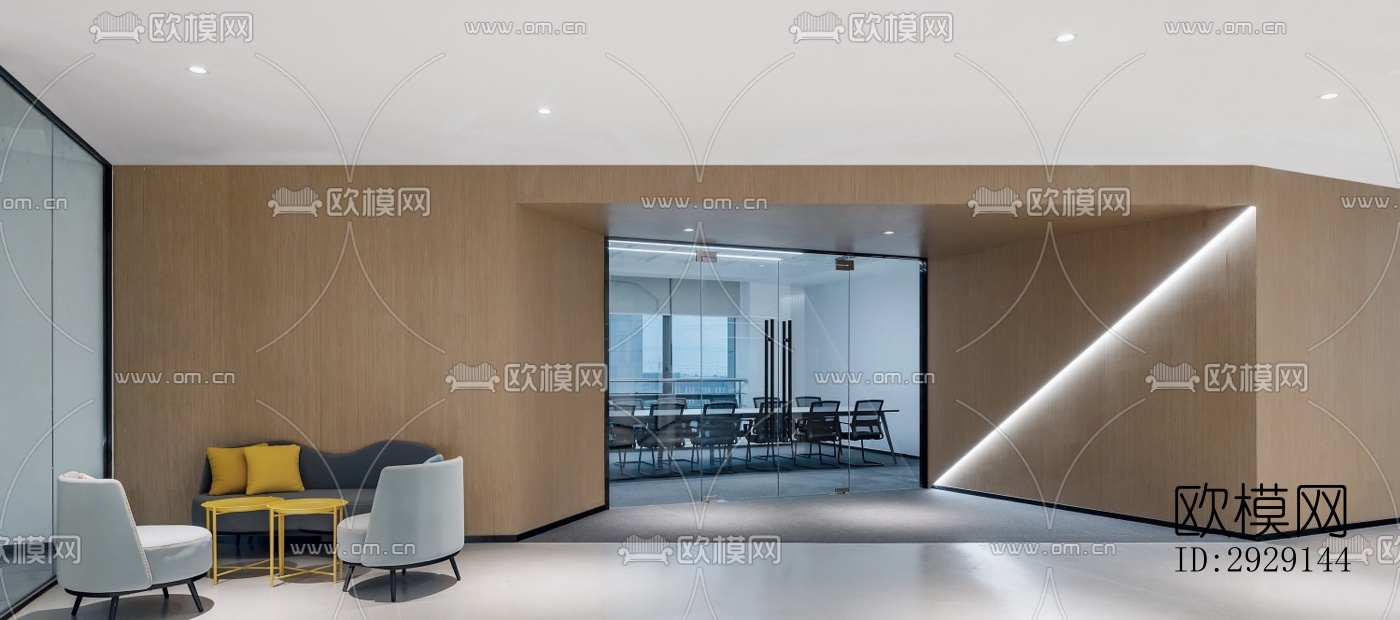 现代办公区效果图下载（渲染图17）