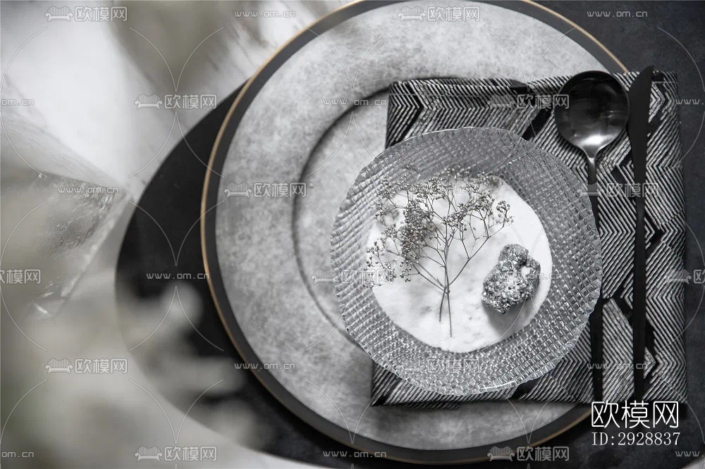 现代平层效果图下载（渲染图1）