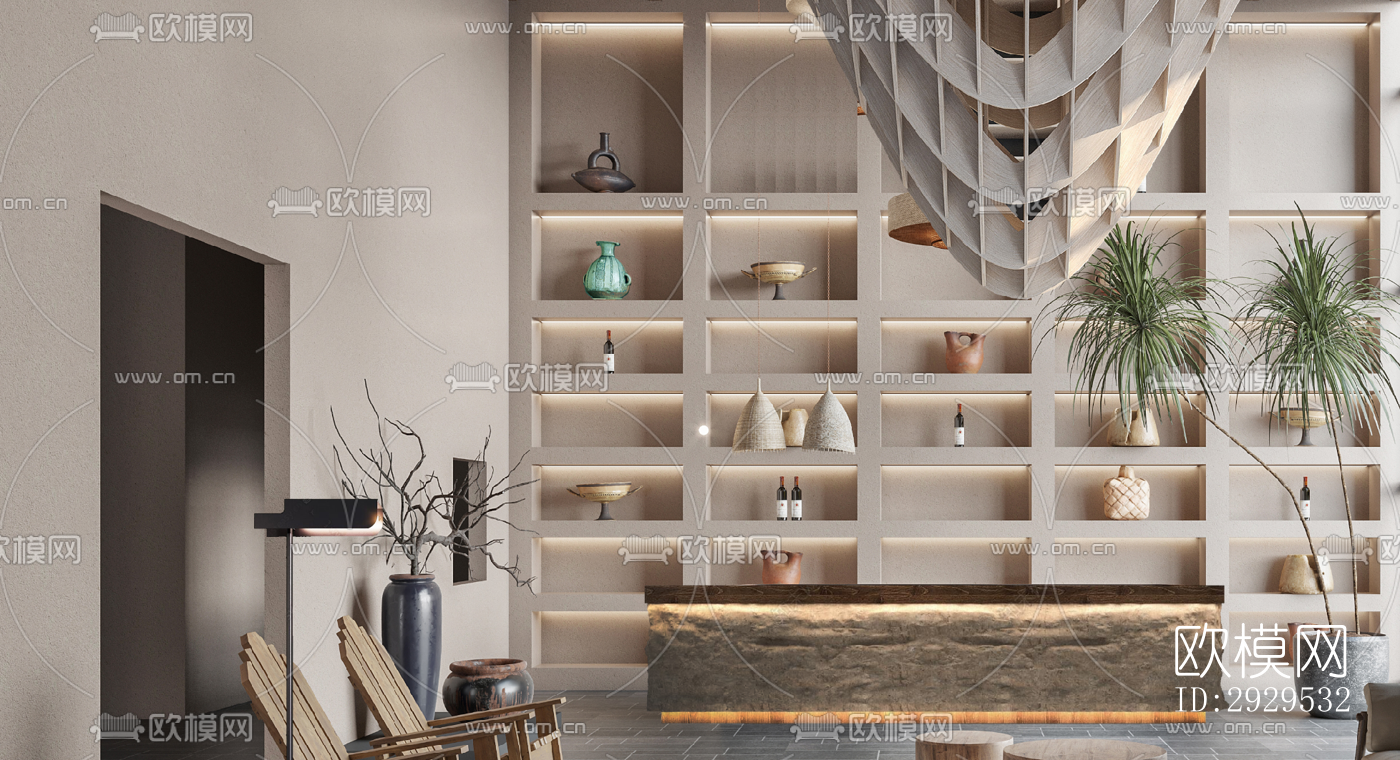 侘寂西餐厅效果图下载（渲染图10）