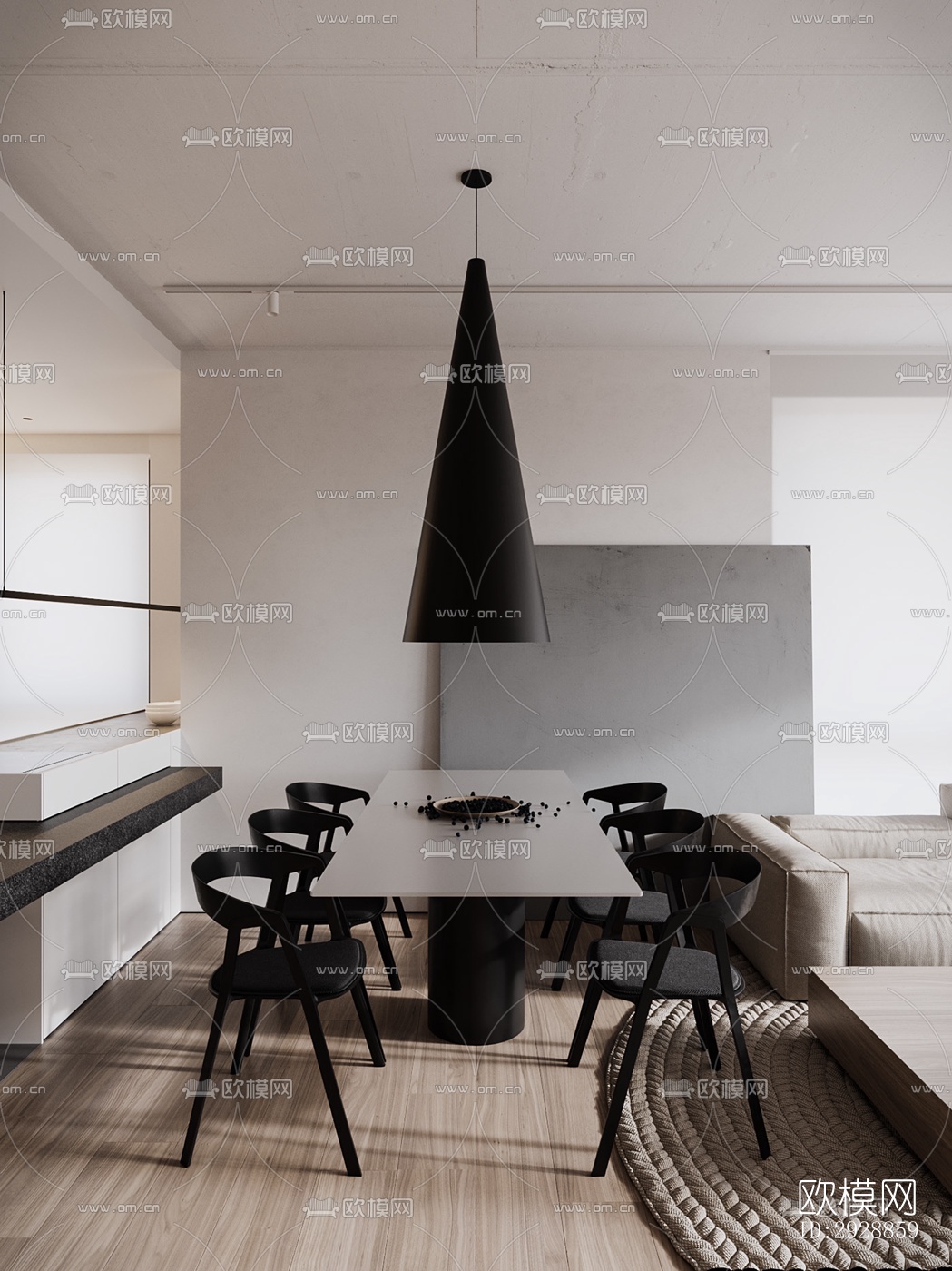 现代平层效果图下载（渲染图11）