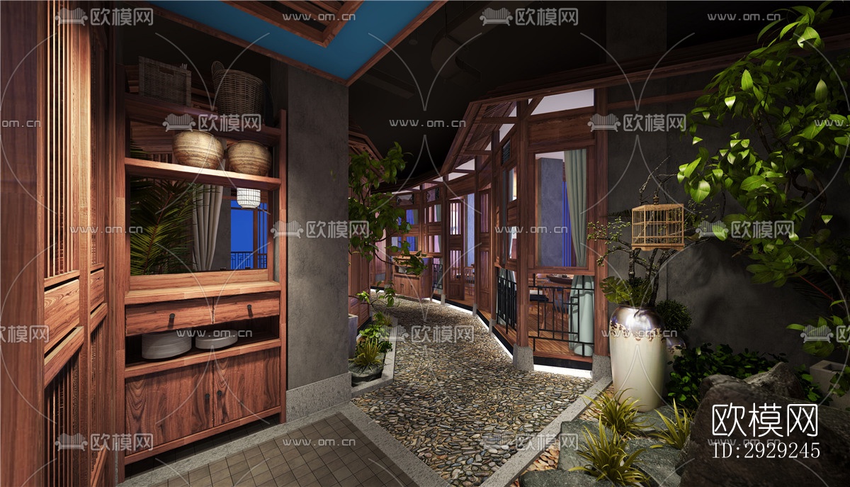 中式中餐厅效果图下载（渲染图14）