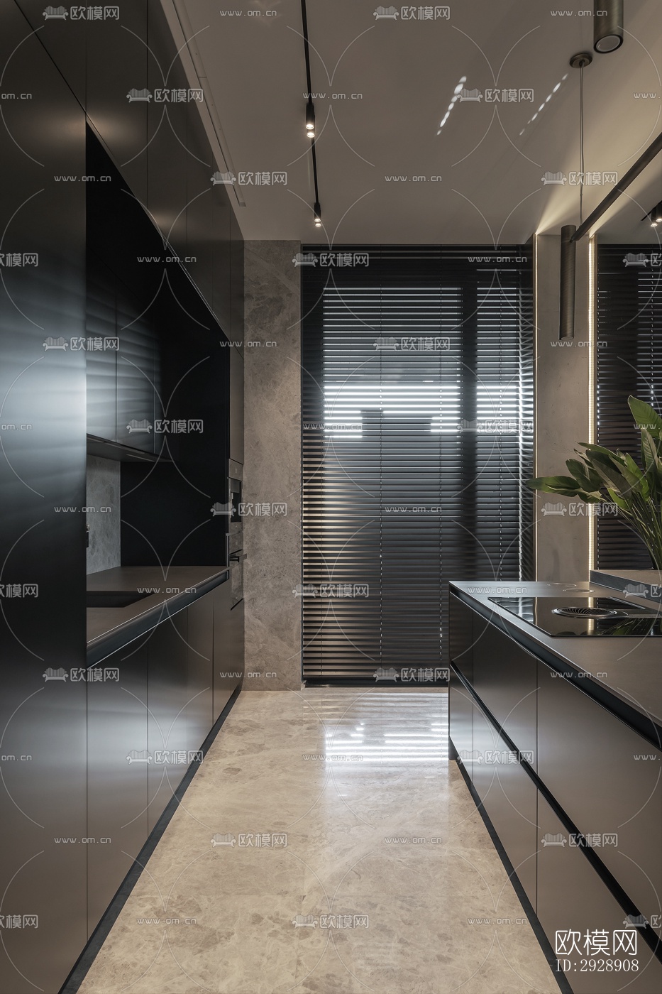 现代平层效果图下载（渲染图1）