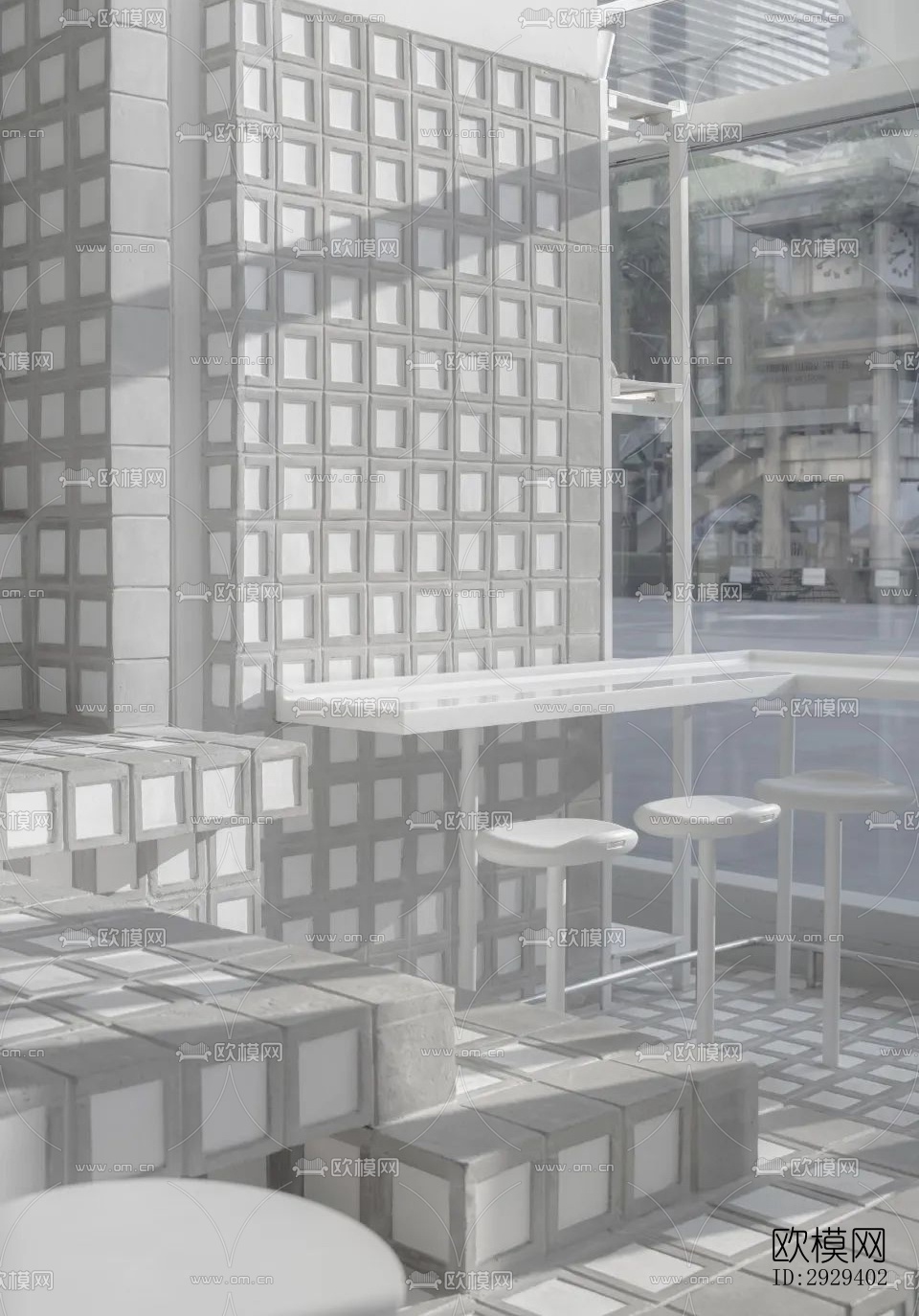 工业风咖啡奶茶效果图下载（渲染图6）