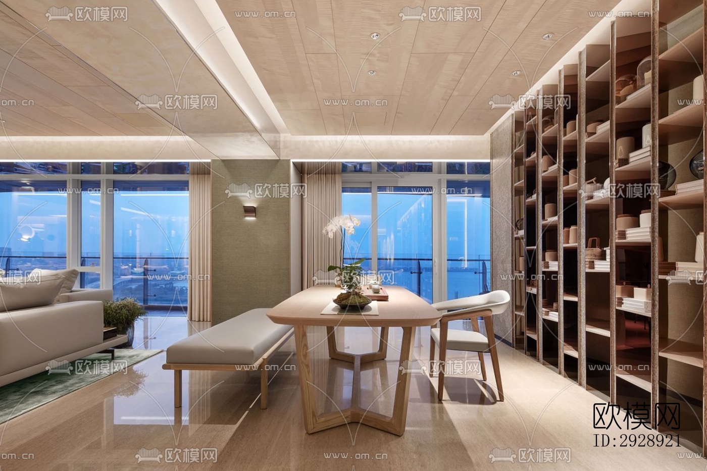 现代平层效果图下载（渲染图17）