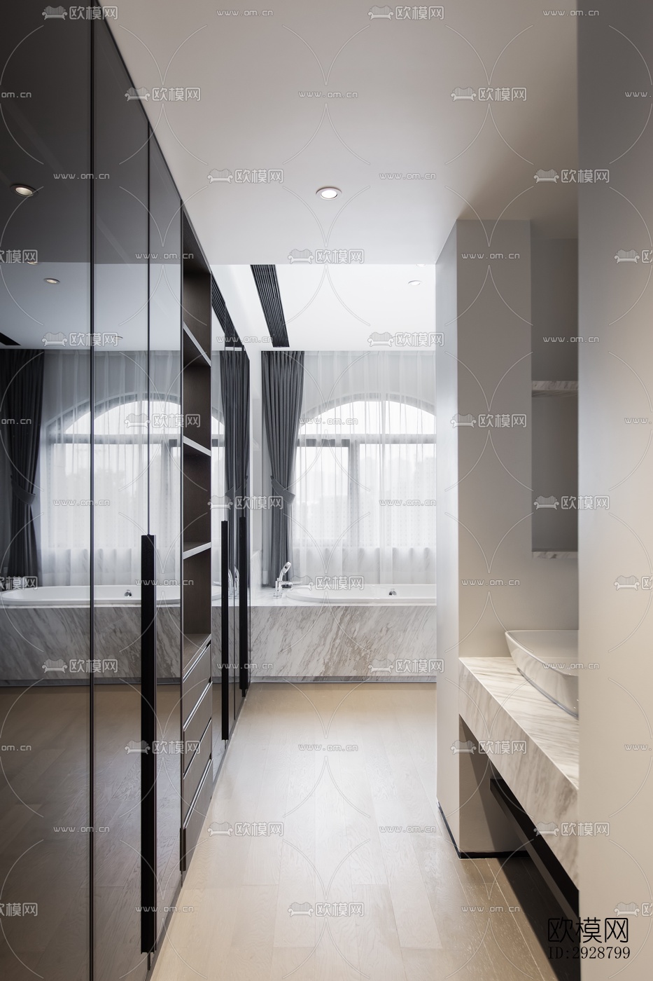 现代平层效果图下载（渲染图4）