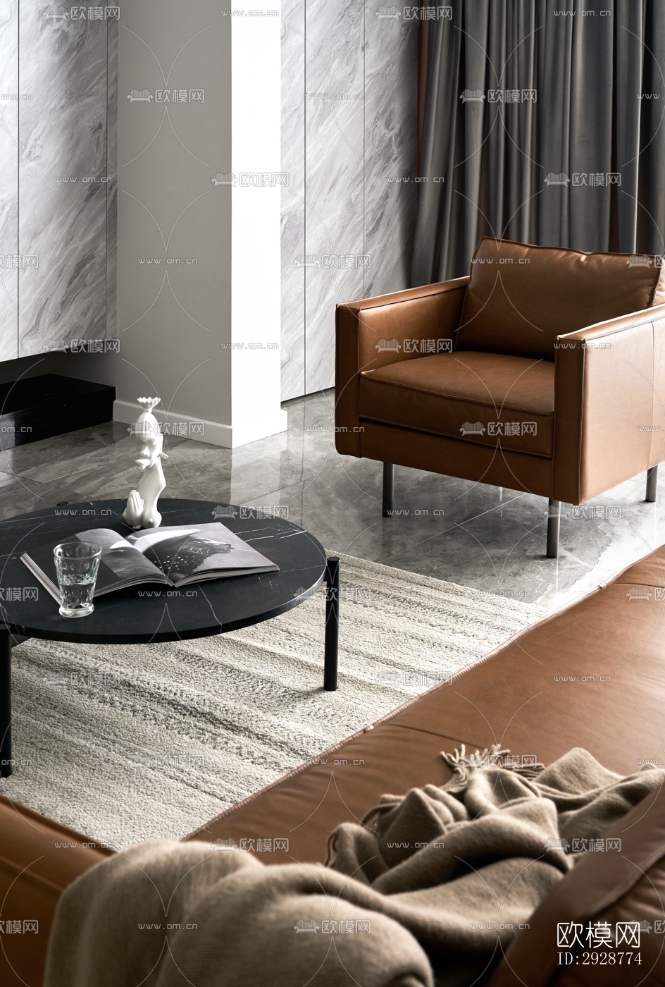 现代平层效果图下载（渲染图9）