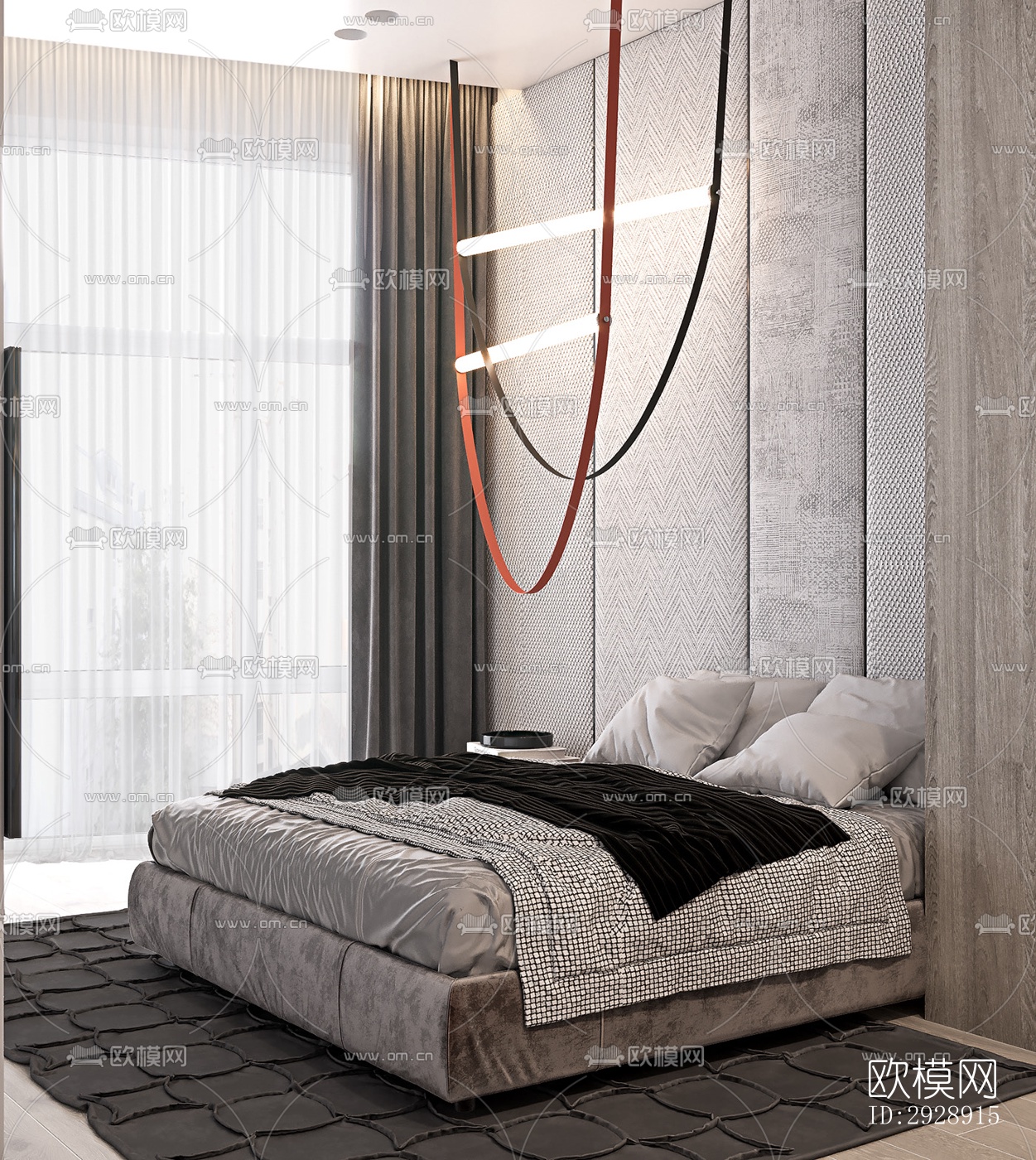 现代平层效果图下载（渲染图7）